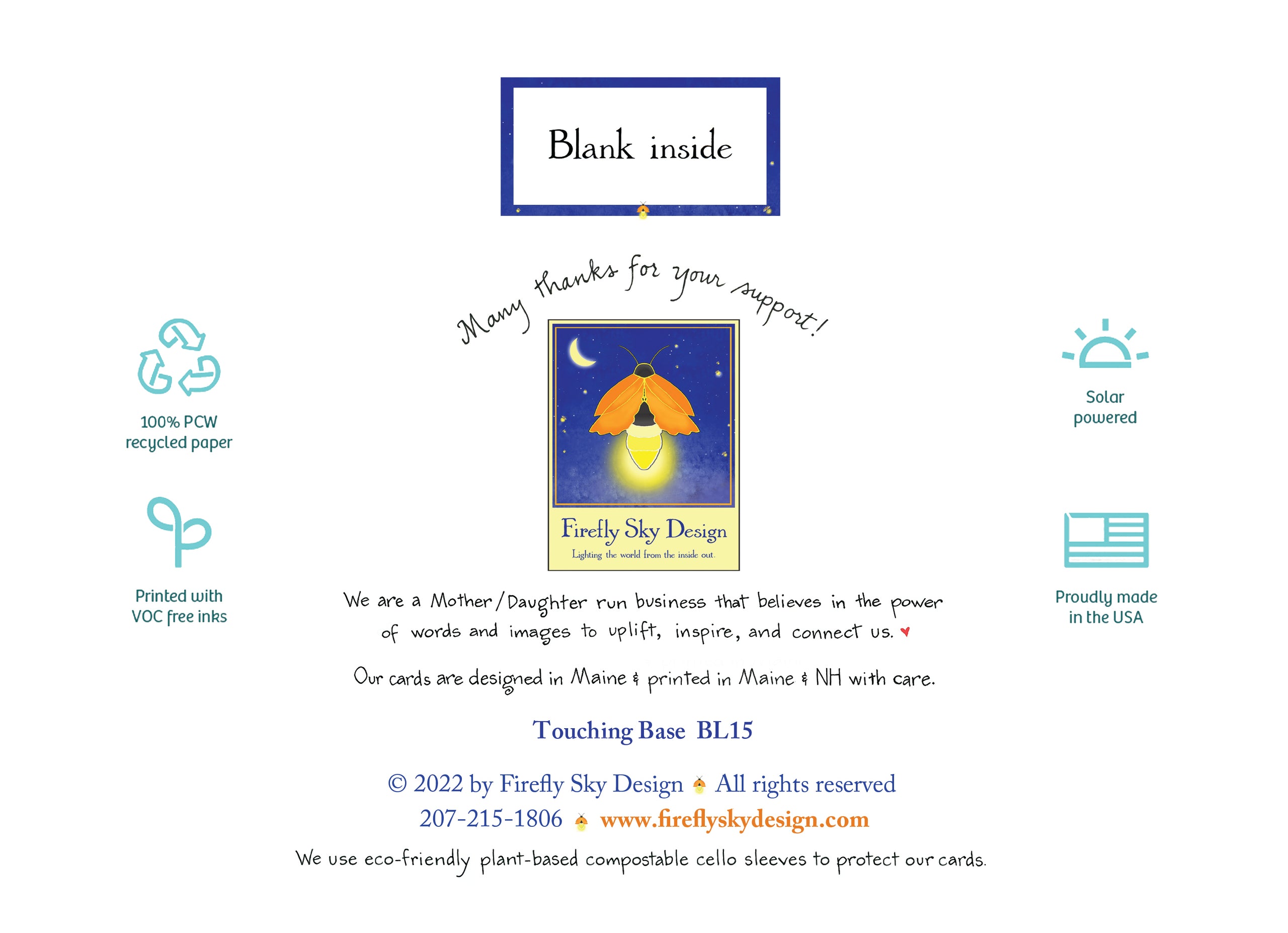 Touching Base Blank Card – Firefly Sky Design